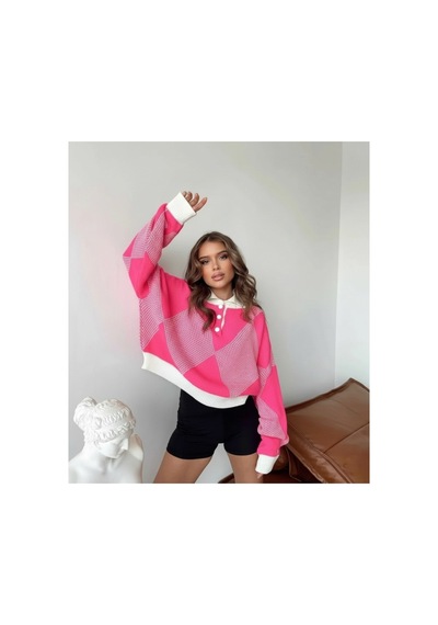 Flex Fashıon Kadın Polo Yaka Trend Oversize Popüler Triko Kazak Fuşya Fuşya - 744392241 Fujya - 744392241 Fujya Flex Fashıon Kadın Polo Yaka Trend Oversize Popüler Triko Kazak Fuşya Fuşya - 744392241 Fujya - 744392241 Fujya