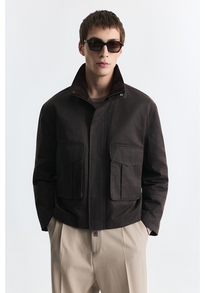 Antioch Crop Fit Dik Yaka Mont Kahve
