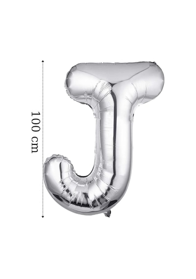 Folyo Balon J Harfi Helyum Balon 100 Cm Gümüş Renk - J Harf Balon - Harf Folyo Silver Balon Çok Renkli