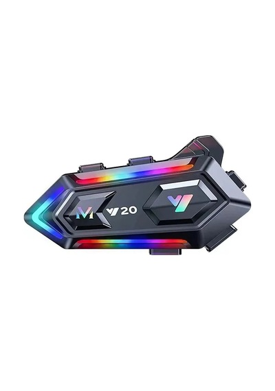 Jenerik Y20 Motor Kurye Kask Kulaklık Rgb Modlu Bluetooth Motosiklet Kulaklık 5.3 Bluetooth Interkom