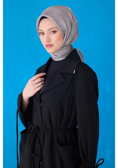 Belli İpek Eşarp - 4104-60 Gri Twill