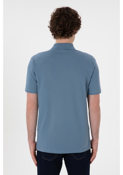 U.S. Polo Assn. Erkek Regular Fit Polo Yaka Koyu Mavi Basic Tişört 50306007-VR032