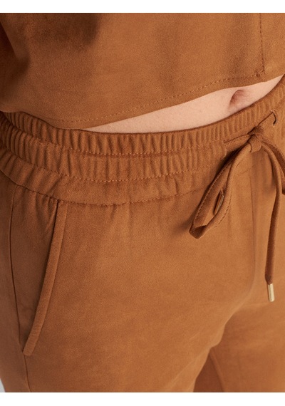 Dilvin 71594 Manşetli Jogger Süet Pantolon Taba
