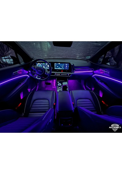 Araç İçi Ambiyans Led Seti Rgb 64 Renk Bluetooth Destekli Müzik Duyarlı Evrensel İç Ortam Aydınlatma Komple Set 1 Adet