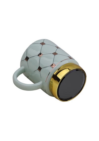 Ekose Tasarımlı Aynalı Kapaklı Sıcak Tutan Kupa Bardak Fincan Mug Mini Motivasyon Termos 450 Ml. 001