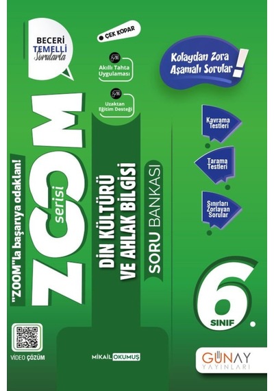 Günay 6.Sınıf Yeni Zoom Din Kültürü Soru Bankası