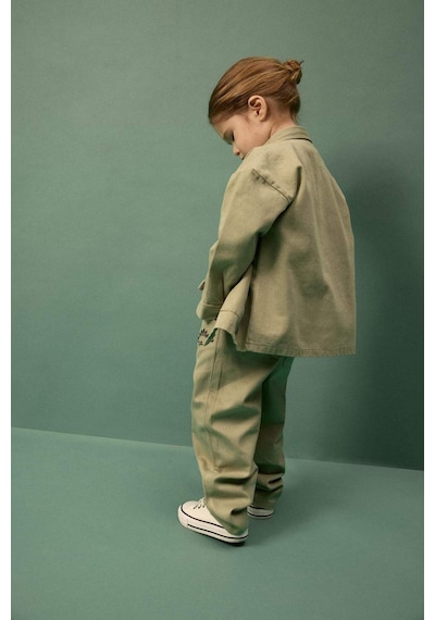 Defacto Erkek Bebek Regular Fit Dinozor Baskılı Düz Paça Gabardin Pantolon G6693a526spgn1216 Yeşil-gn1216