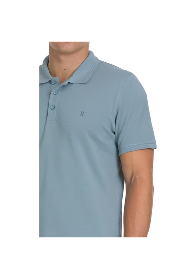 Hatemoğlu Mavi Regular Fit 100% Pamuk Polo Yaka Tişört