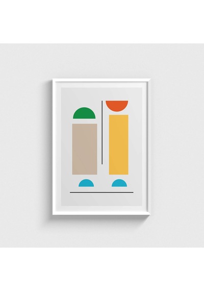 Geometry Rainbow V3 Tablo Çerçeveli Poster Duvar Dekorasyonu Beyaz Çerçeveli Tablo Beyaz Çerçeveli Tablo Dn11d107beyaz
