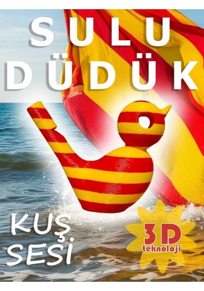 Sarı Kırmızı Sulu Düdük - 3d Kuş Sesi Su Oyunu Kırmızı