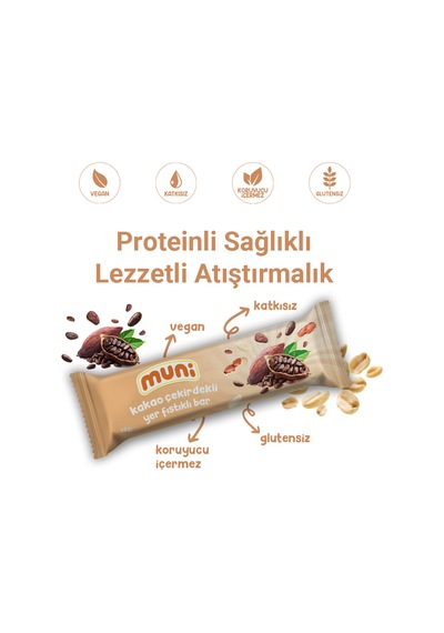 Kakao Çekirdekli Yer Fıstığı Barı, 40 G X 12 Adet