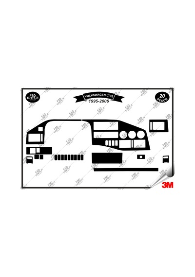 Volkswagen Lt 35 1995-2006 Torpido Konsol Trim Göğüs Maun Kaplama Set 20 Parça Siyah Renk
