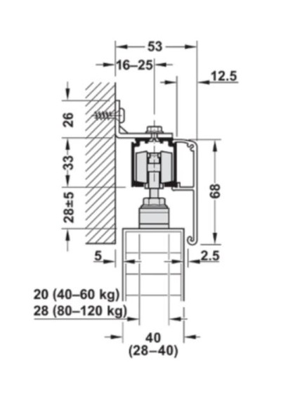 Slido Classic 80-o Kayar Kapı Seti 847-966mm 940.82.105