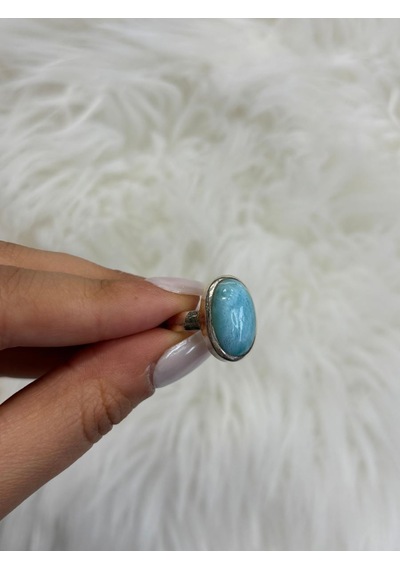 Larimar Doğaltaş Gümüş Yüzük Oval Diğer