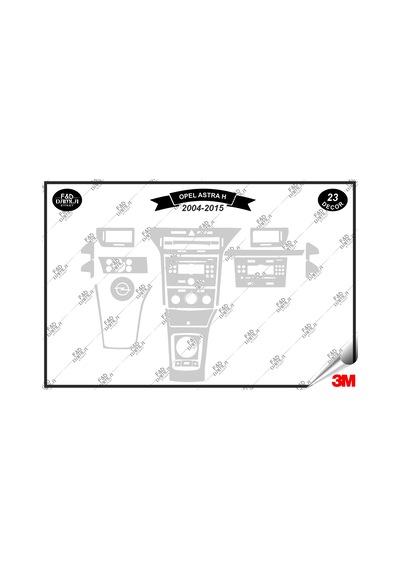 Opel Astra H 2004-2015 Torpido Konsol Trim Göğüs Maun Kaplama Set 23 Parça Gümüş