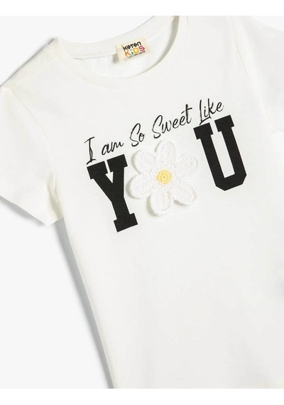 Koton Kadın T-shirt Ekru 4skg10247ak 24yy59000545 Y5915 Ekru