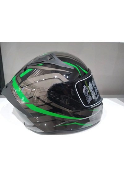 Mts Pro 801 Lead Güneş Gözlüklü Kask Siyah - Yeşil