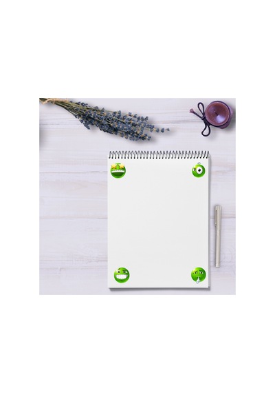 70 Adet Yeşil Komik Emoji Sticker Seti - Etiket Seti Scrapbook Bullet Journal