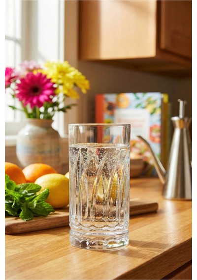 Lav Wave Cam Meşrubat Bardağı 6'lı 390 ml (Büyük Su/Soğuk Kahve/Kokteyl Bardağı )
