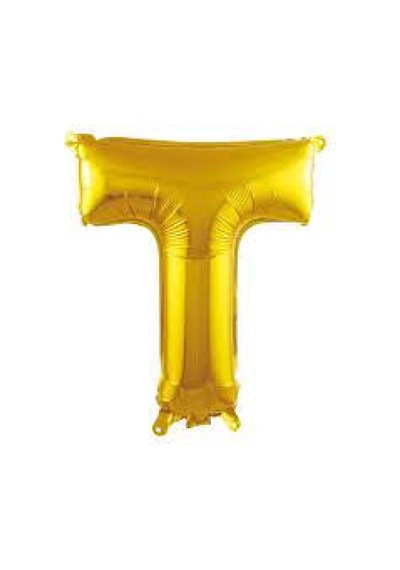 34 İnç T Gold Renk Harf Folyo Balon