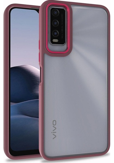 Vivo Y20 Kılıf Zore Flora Kapak Kırmızı