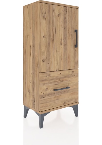 Arges Komodin 2 Raflı Tek Çekmeceli Tek Kapaklı 44x30x106 Çam-çam Atlas Çam