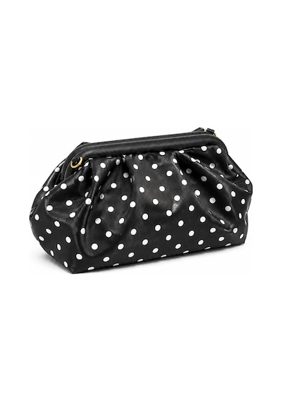 Nura Collection Kadın Premium Puantiyeli Saten Büzgülü Clutch Çanta - Siyah - 896678040 Siyah