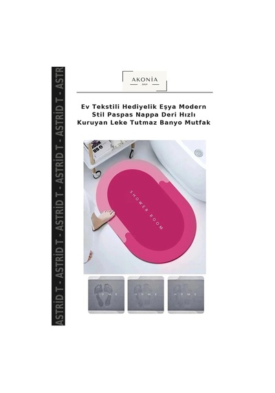 Ev Tekstili Hediyelik Eşya Modern Stil Paspas Nappa Deri Hızlı Kuruyan Leke Tutmaz Banyo Mutfak Diğer