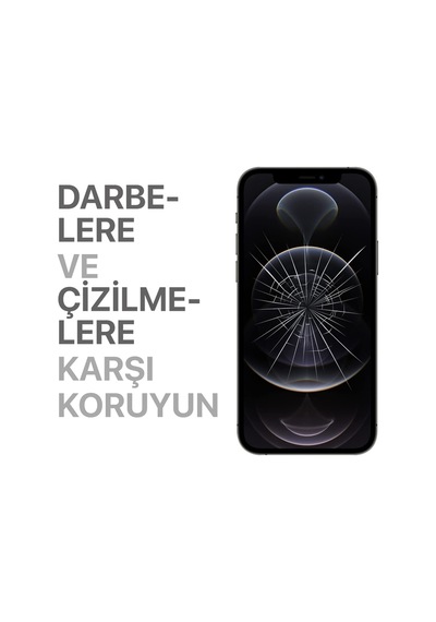 Apple iPhone Uyumlu 12 Pro Max Için Ekstra Güçlü Tam Koruma Sağlayan Lazer Kesim Premium Ekran Koruyucu