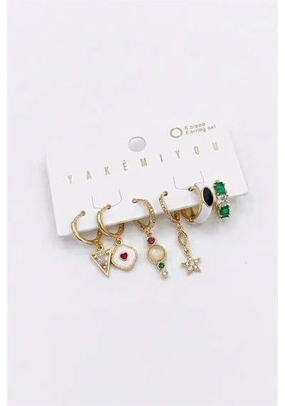 Jenerik Taşlı Set Küpe - Altın 29453774