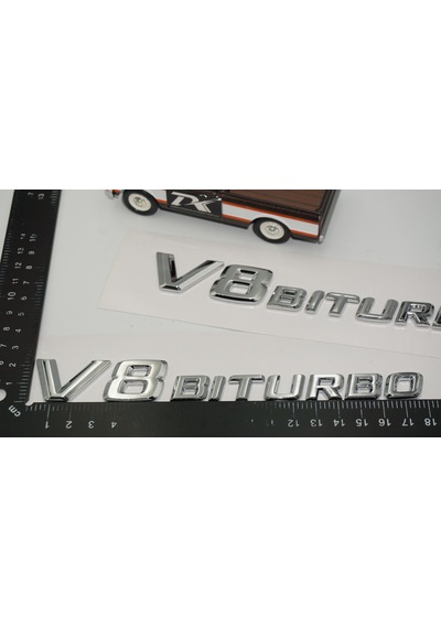 Dk Tuning Benz V8 Biturbo Çamurluk Yanı Logo Amblem 2 Li Set 01-gümüş