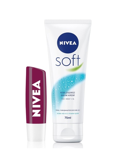 Nıvea Soft El Kremi 75ml, Dudak Bakım Nemlendirici Böğürtlen 4,8 Gr Sku: Zeus8690010482044