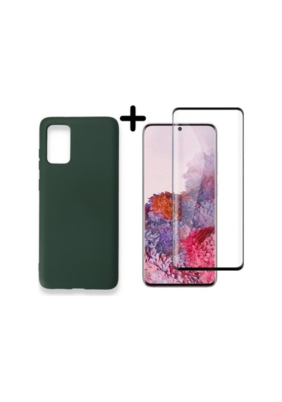 Samsung Galaxy Uyumlu S20 Plus Lansman Içi Kadife Telefon Kılıfı Ve Tam Kaplar Polymer Nano Ekran Koruyucu Col179209-koyu Yeşil