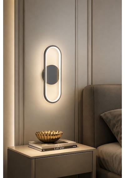 Zzez Aplik Modern Tasarım Gri Renk - Gün Işığı Ledli Banyo - Mutfak - Salon Led Duvar Aplik