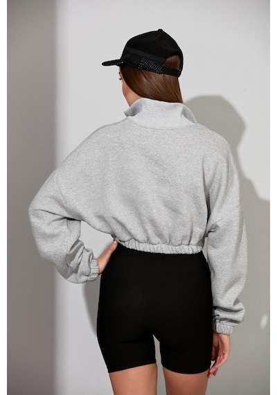 Alexander Gardi Alexandergardı Kadın Fermuarlı Crop Sweatshirt (B22-11000)