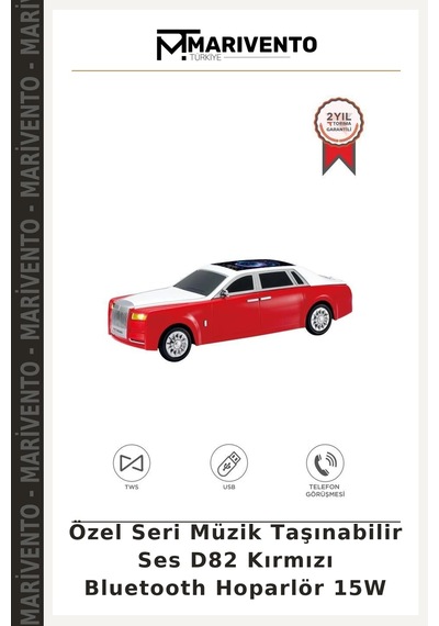 Özel Seri Müzik Taşınabilir Ses D82 Kırmızı Bluetooth Hoparlör 15w