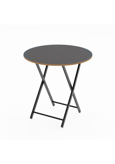 Katlanır 4 Kişilik Yuvarlak Bahçe Masası Bistro Masa 70x70 Füme 1