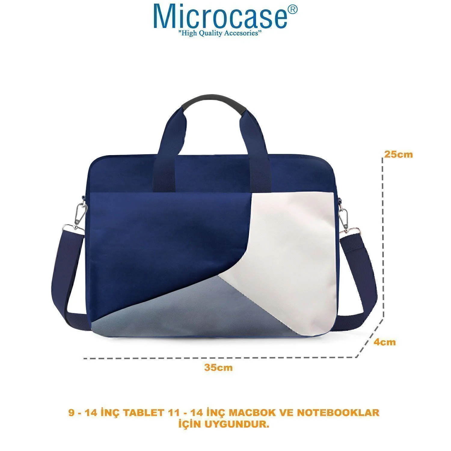 Microcase Honor Magicpad 4 12.3 İnch İle Uyumlu Tablet Çantası 2 Bölmeli Al4228 Lacivert Gri Krem Diğer
