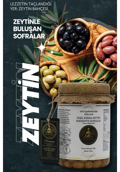 Zeyrazade Yeşil Kırma Sofralık Zeytin Fermente -1 Kg