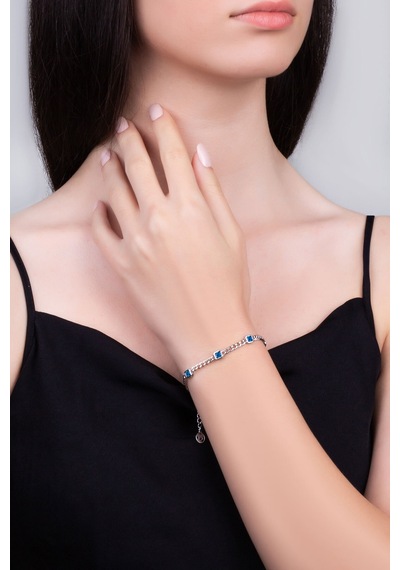 Arianna 18 Ayar Beyaz Altın Kaplama 19 Cm Gümüş Zincir Bileklik 63717722