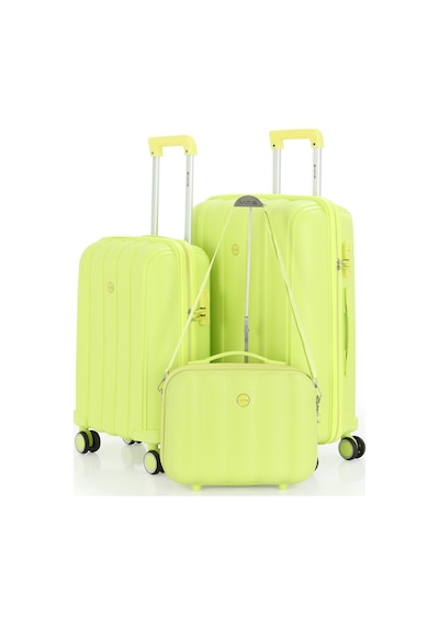 Mçs Polipropilen 3lü Valiz Seti Orta & Kabin & Makyaj V305 S21yy1000079-set 00194 Açık Sarı