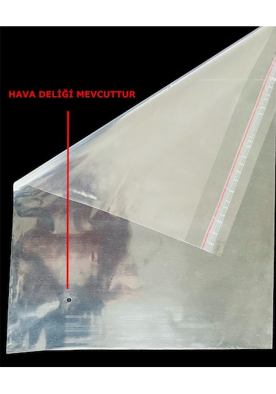Hg Ambalaj 50 Adet 26x42 Cm Bantlı Yapışkanlı Şeffaf Opp Jelatin Poşet, Şeffaf Poşet 26x37+5 Cm