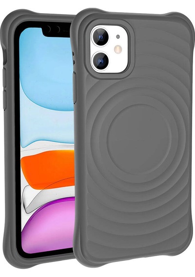 Apple Uyumlu iPhone 11 M-safe Şarj Özellikli Airbagli Mat Görünümlü Zore Hepi Kapak Siyah