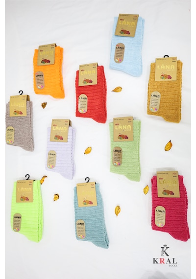 Kral Socks Kadın Uzun Ters Havlu 5 Çift Termal Etkili Kışlık Çorap Seti ASORTİ