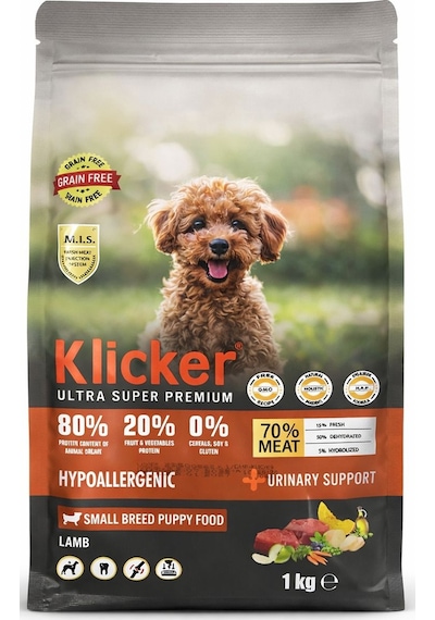 Klicker Mini Irk Yetişkin Köpek Kuru Maması Hypoallergenıc Kuzulu 1 Kg