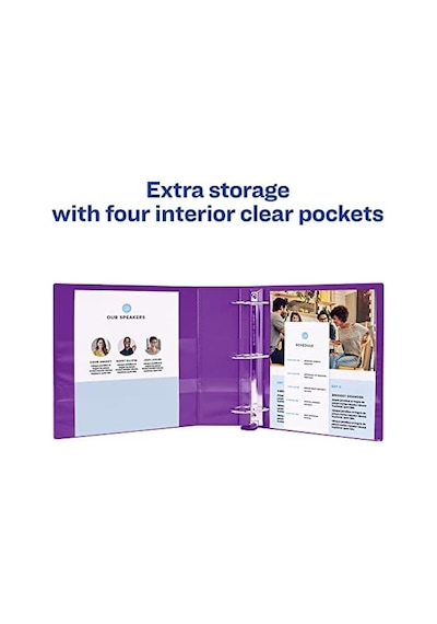 Heavy-duty View 3 Halkalı Defter, 3,8 Cm, One Touch Ezd Halkalar, 1 Lila Klasör 79774 Acı Kahverengi
