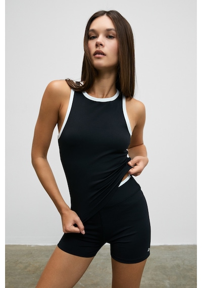 Grımelange Urban Beat Runtra Kadın Yumuşak Ve Esnek Dokulu Kontrast Yaka Ve Kol Biyeli Sportif Siyah Spor Atlet Siyah Grımelange Urban Beat Runtra Kadın Yumuşak Ve Esnek Dokulu Kontrast Yaka Ve Kol Biyeli Sportif Siyah Spor Atlet Siyah