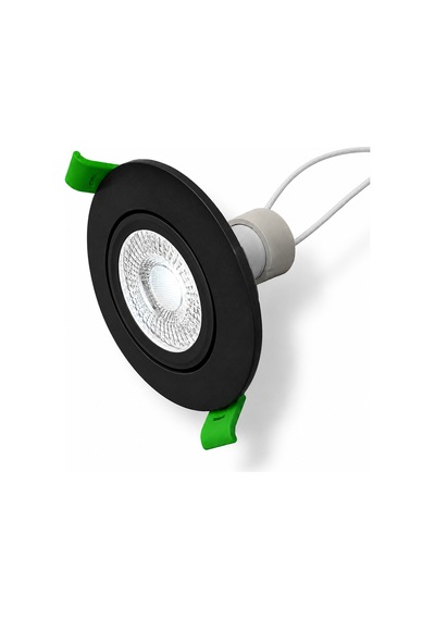 Siyah Led Spot Seti 10 Lu Yuvarlak Kasa 4000k Doğal Beyaz Gu10 Ampul Dahil Tak Çalıştır 6,5cm Gömme Tavan Spotu