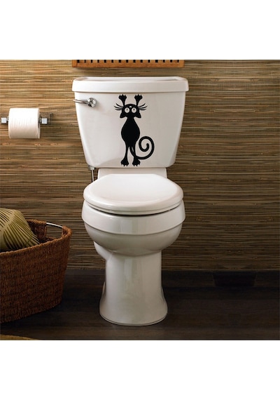 Wc Klozet için Kedi Sticker Yapıştırma Model3