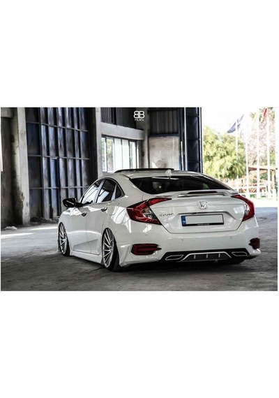 Honda Civic Fc5 Çift Eksoz Görünümlü Standart Difüzör Gri 2016-2019 Arası Modeller